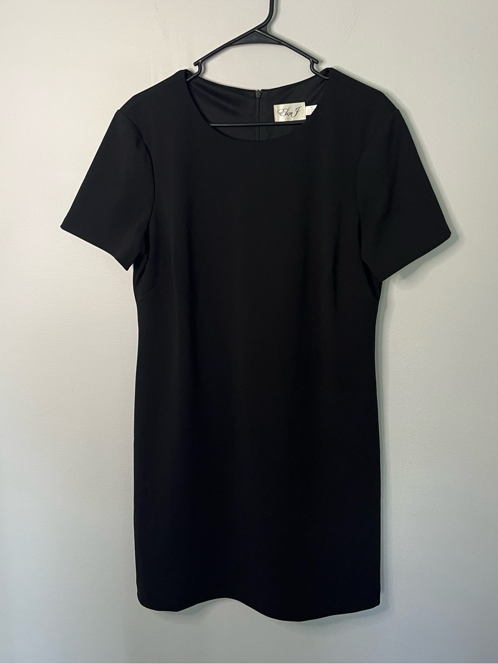 Eliza J Black Short Sleeve Crewneck Mini little black Dress size 16 - Picture 2 of 7
